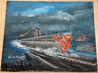 Acrylic Painting Of USS Submarine Thresher By Bill Paxton