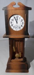 Waltham Pocket Watch Encased In Wood Miniature Grandfather Clock