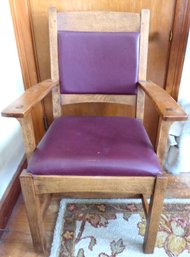 Stickley Armed Occasional Chair With Leather Upholstery