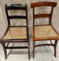 Lot Of Two Antique Cane-seated Chairs