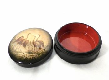 Round Enamel Box With Appraisal Certificate