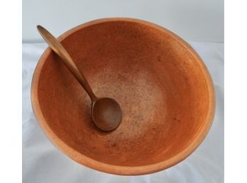 Large Ceramic Salad Bowl With Wood Server