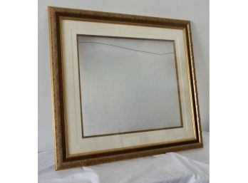 Ornate Large Gold Wood Frame With Mat & Glass