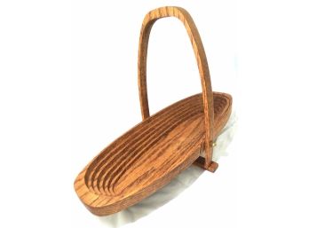 Collapsible Oak Bread Basket