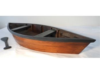 Wood Rowboat With One Paddle