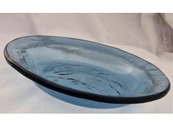 Clear Blue Glass Bowl