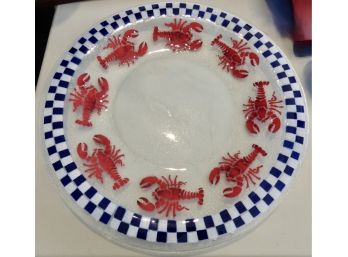 Large Glass Lobster Plate