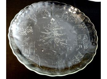 Shallow Glass Christmas Platter