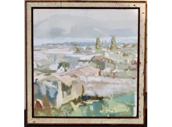 J. Greene Impressionist Landscape Painting W/ Custom Wood Frame By Duane Patricio