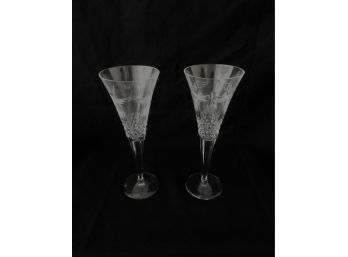 Pair Of Waterford Champagne Flutes