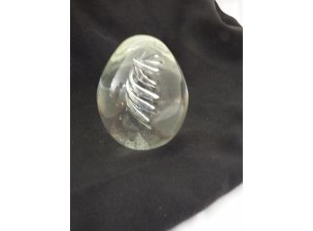 Glass Paperweight With Spiral Inset