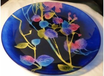 Striking Large Blue Flowered Plate
