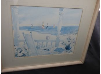 Signed Print Ocean Cottage Sailboats By Sara Malin