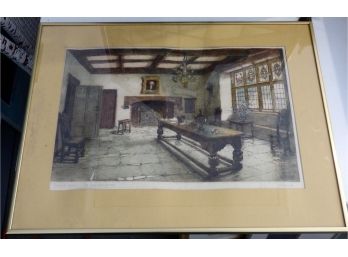 Etching Sulgave Manor The Great Dining Room Artist Signed
