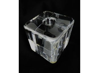 Heavy Clear Glass Kosto Cube Candlestic