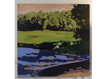 Oil On Wood 'Mousam Marsh' By Berri Kramer Maine Artist 2008