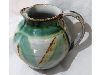 Ceramic Green And Gray Pitcher