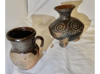 Set Of 2 Earthenware Vases