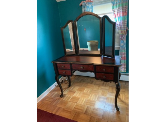 Vanity With Mirror And Stool