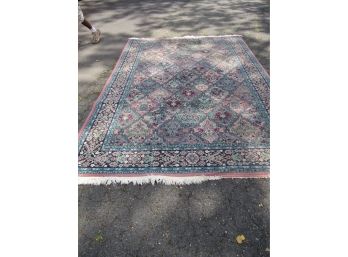 ORIENTAL BLUE AND RED BEIGE RUG