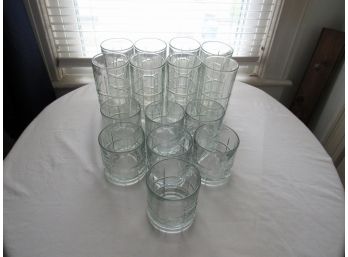 ANCHOR HOCKING MANCHESTER DRINKING GLASSES CLEAR SET OF 8 16.OZ AND SET OF 7 10.OZ