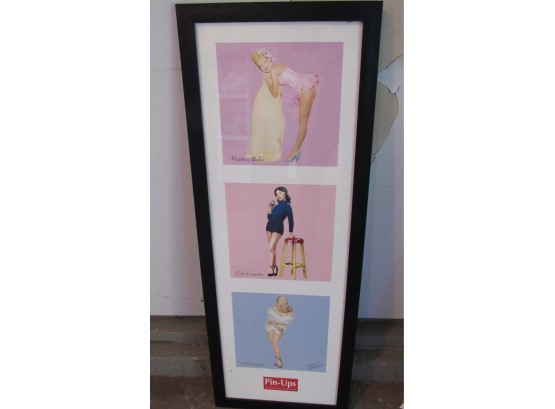 Framed Pin Up Girls Picture Signed