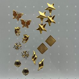 Collection Of Vintage Gold Tone Earings