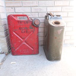Vintage Red And Green Jerry Cans Set Of 2