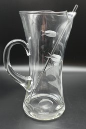 Vintage Crystal Cut 11 Pitcher, Made In Poland