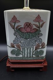 Vintage Porcelain Cherry Blossom Lamp