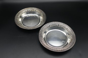 Set Of 2 Matching Silver Bowls With Markings