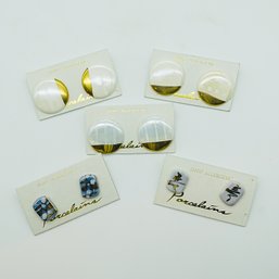 Set Of 5 Vintage Iridescent Earings