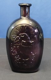 Vintage Embossed General Washington & Eagle Glass Bottle Amethyst