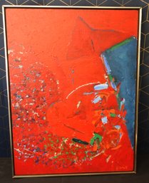 Original 'Red One' Jim Waid Acrylic On Canvas Painting
