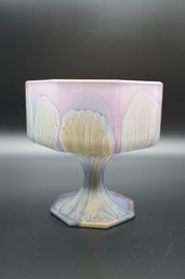 Frosted Satin Rainbow Glass Nouveau Art Glass Co. Reuven Glass Hand Blown