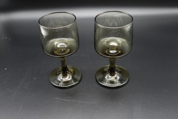 Vintage Smokey Tawny Wine Glasses