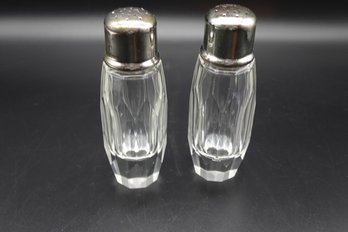 Silver And Crystal Salt And Pepper Shakers