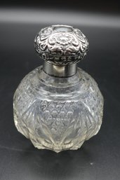 Crystal And Silver Stamped Perfume Bottle