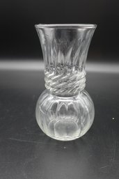 Vintage MCM Clear Glass Vase