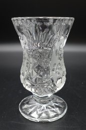 Vintage Kristal Zajecar Lead Crystal Footed Mini Thistle Posy Vase Frosted Vase
