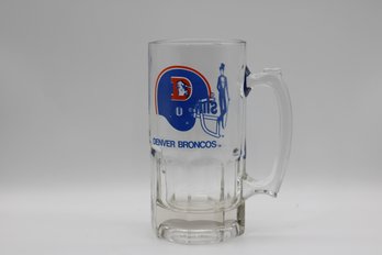 Vintage Libbey Glass Denver Broncos NFL Mug With Slim Jim Sponsorship Logo