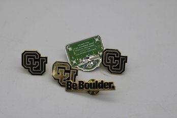 Collection Of University Of Colorado Memorabilia Pins With Special Edition Colorado Rockies Pin