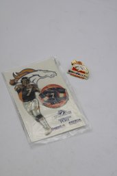 Collectible Denver Broncos Pin Set - John Elway Jersey Retirement & Team Logo Pins