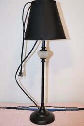 Black Table Lamp With Opaque Art Deco Design
