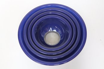 Cobalt Blue PYREX Nesting Mixing Bowl Set - Vintage Kitchen Classics, Complete 4-Piece Set