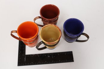Gladding McBean El Patio Vintage 1930s Ceramic Mugs - Colorful Collectible Set Of 4