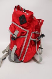 Adventurer's Red Backpack With Reflective Trim