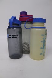 Hydration Trio Set - 2 Vintage Nalgene Bottles & 1 Multipurpose Shaker Bottle - Essential Drinkware Collection