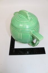 Vintage Art Deco 'DRIPMOR' Teapot  1930s Vibrant Green Glaze Ceramic Collectible