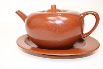 Joseph Abboud Westbury Court Quarry Stoneware Teapot - Rustic Terra Cotta Elegance
